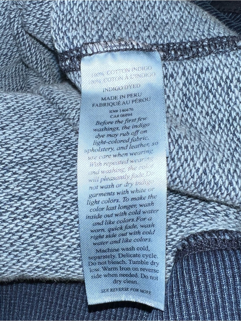 Faherty Brand Indigo Blue Graphic Crewneck Sweatshirt Large Coastal Surf - Picture 7 of 12